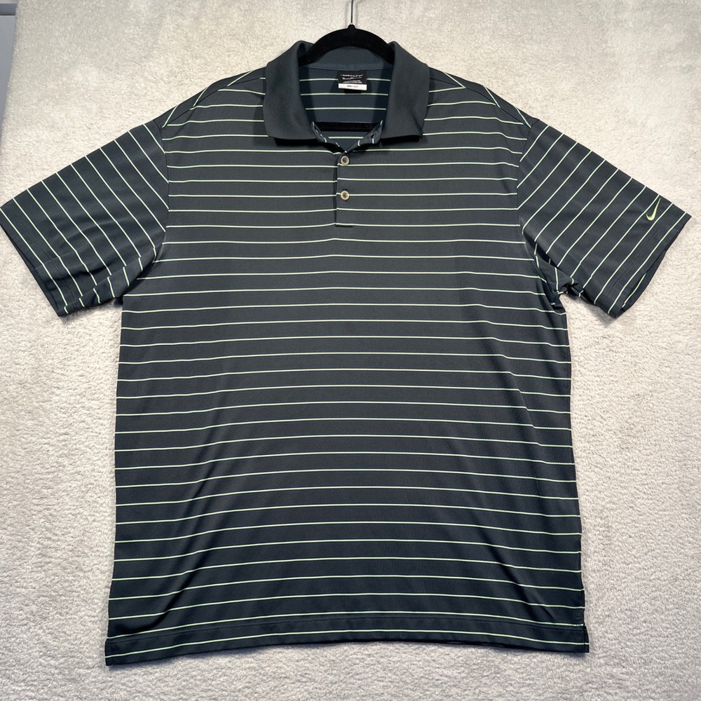 Nike Golf Dri-FIT Polo Shirt Striped Athletic Fit Men's‎ XL Vented Performance
